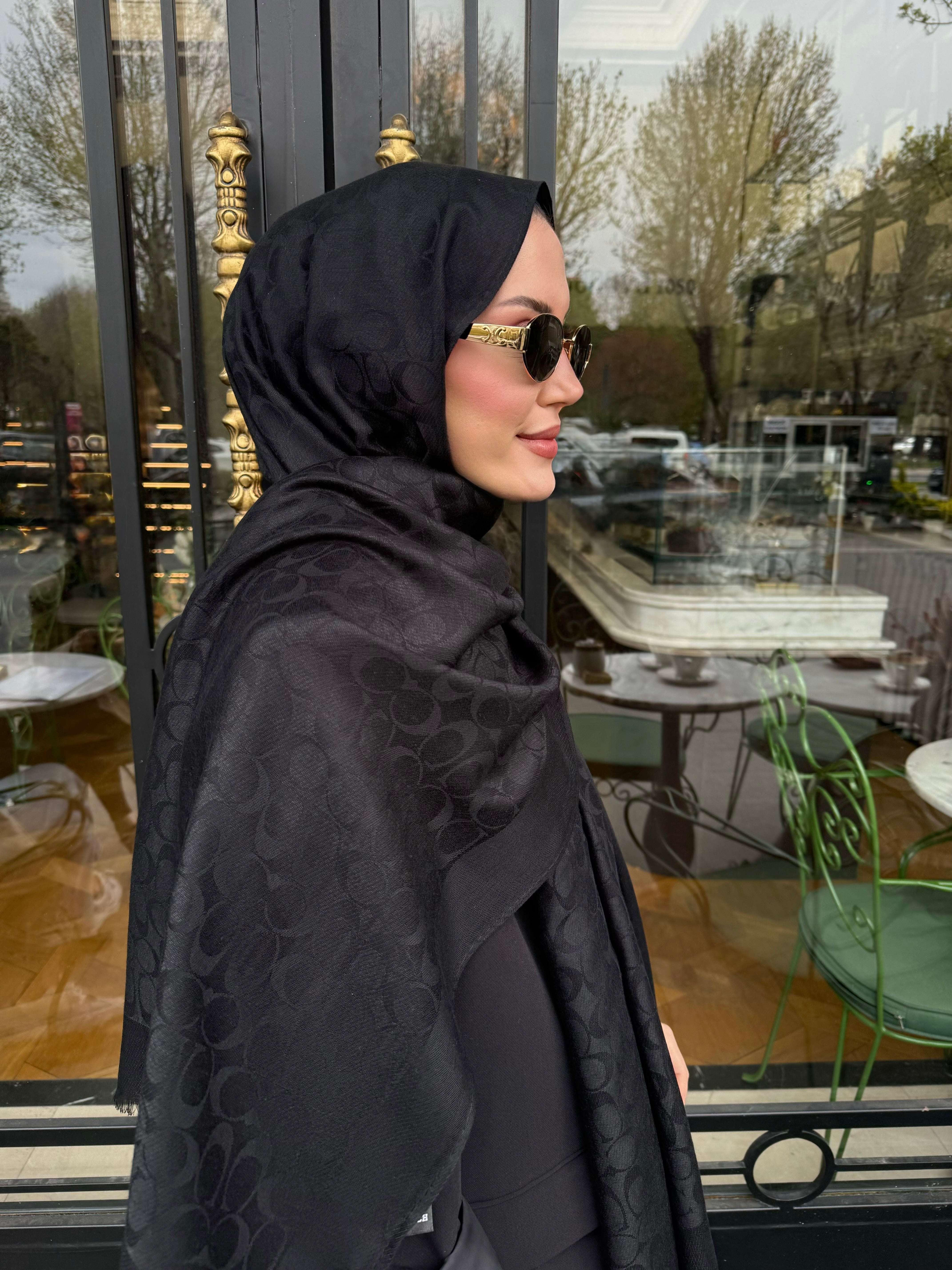 C Black Cashmere Silk