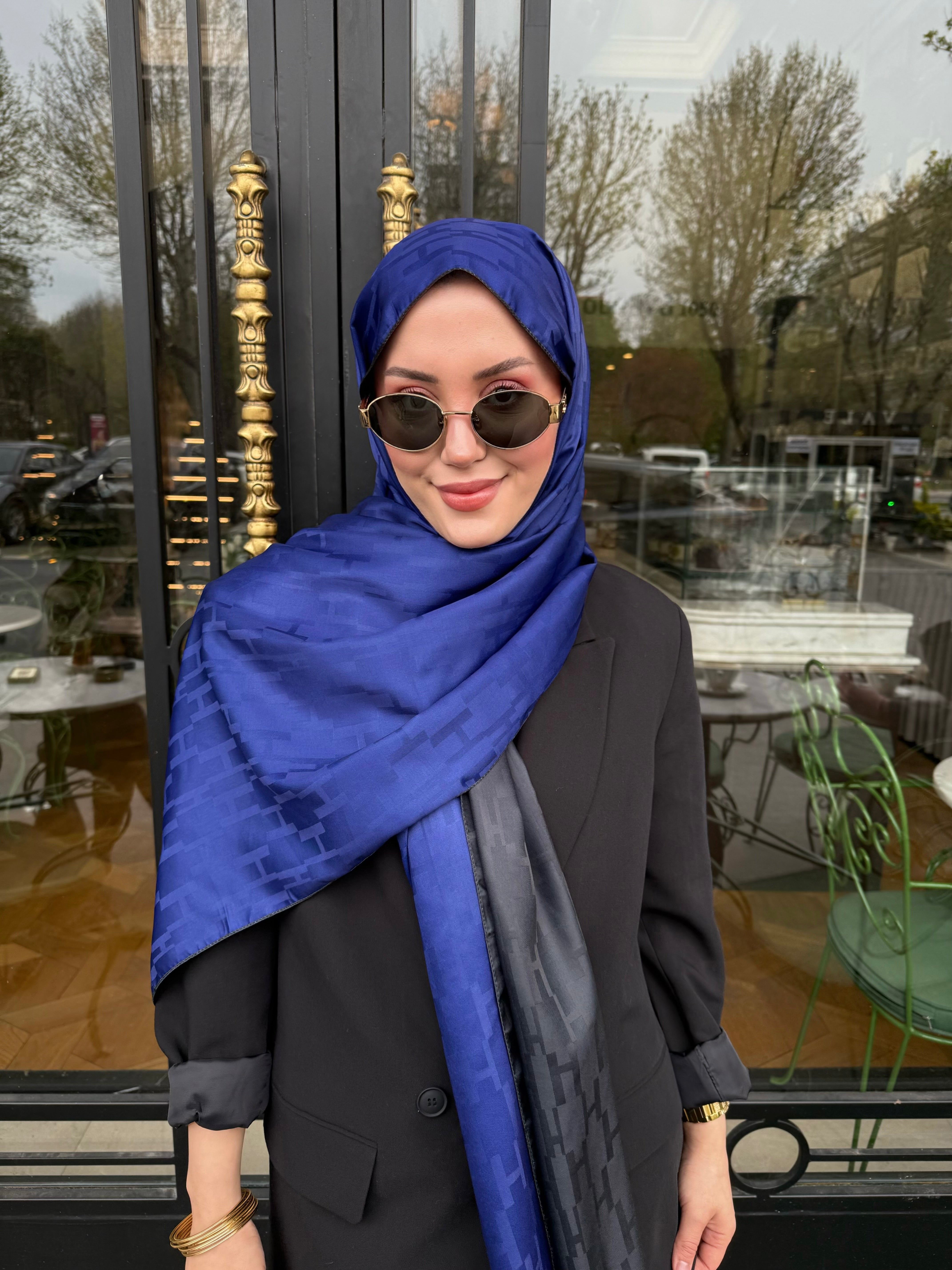 H Dark Blue and Black