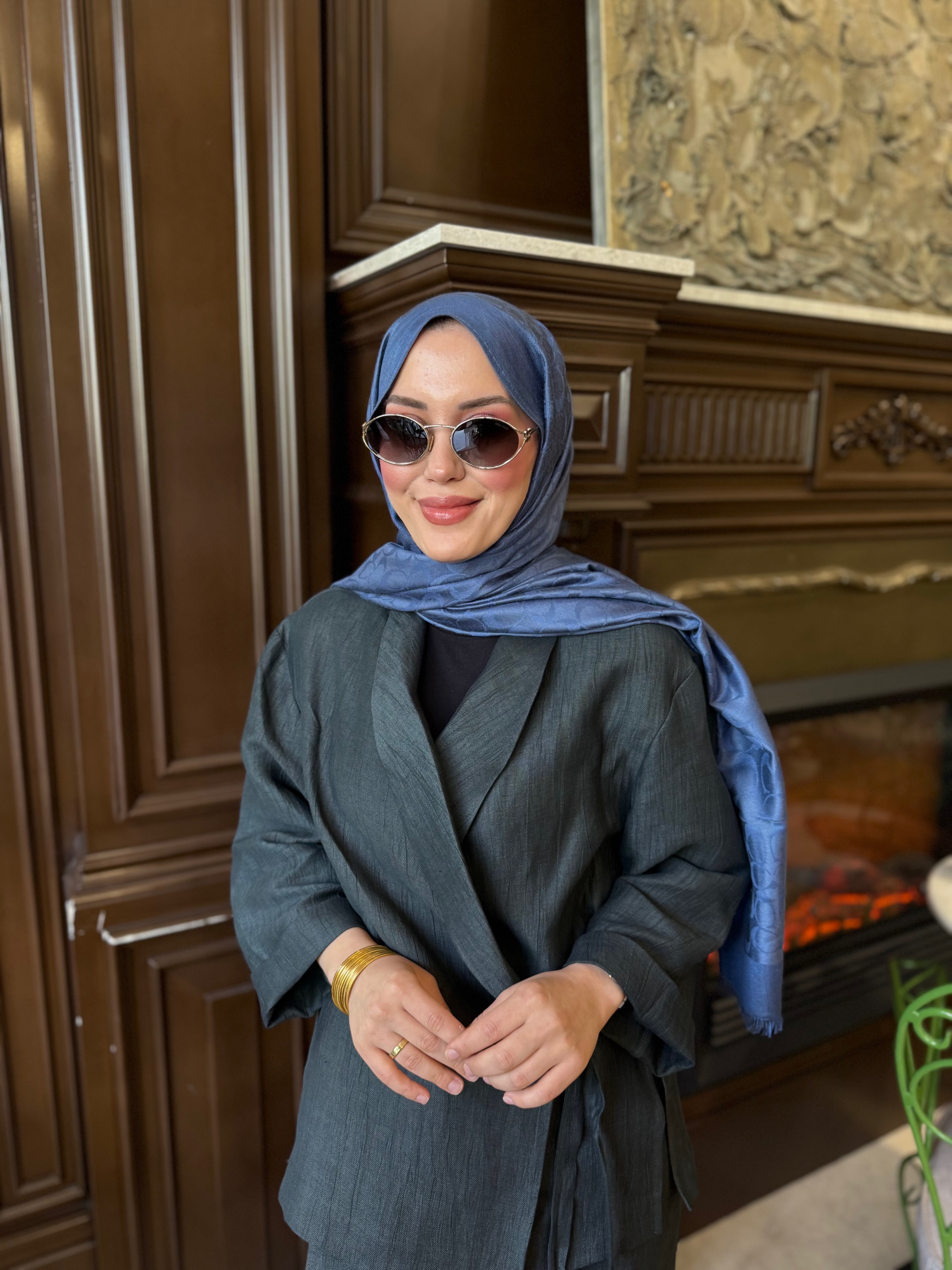 C İndigo Cashmere Silk